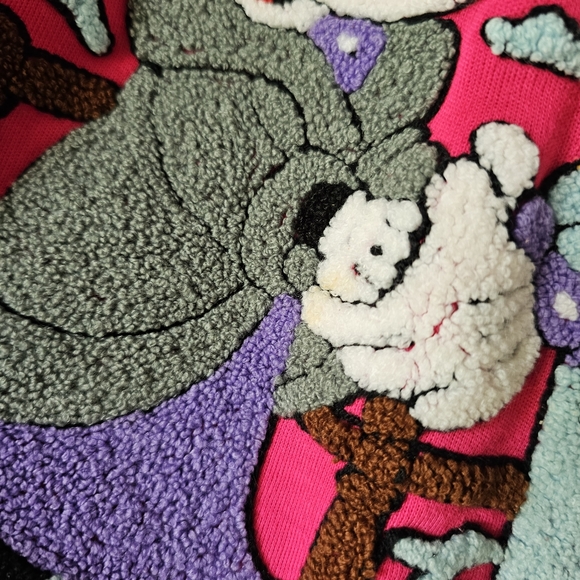 80's Vintage Micky & Minnie Mouse Hot Pink Sweatshirt by Sunday Comics - Picture 4 of 8